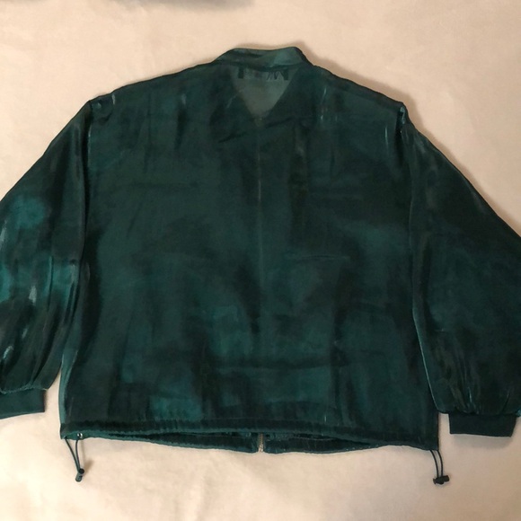 Zara shiny emerald green, transparent, disco style jacket with full sleeves - Picture 8 of 14
